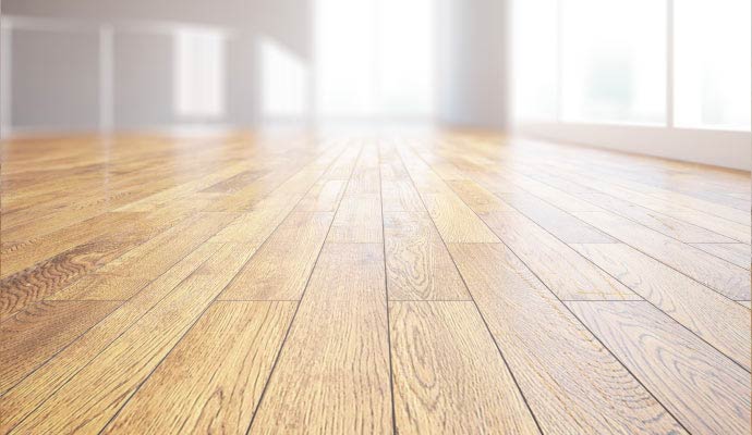 Newly installed wooden floor